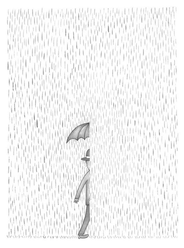 Дождь рисунок карандашом