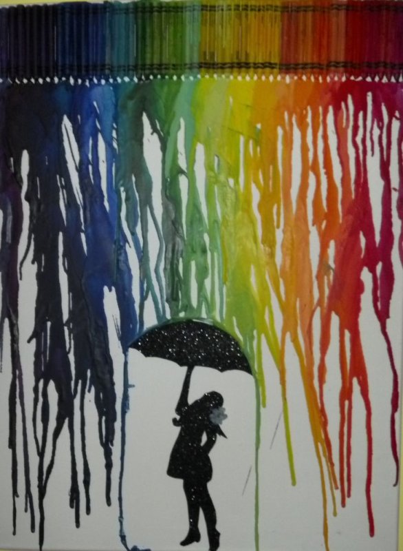 Картина из восковых карандашей