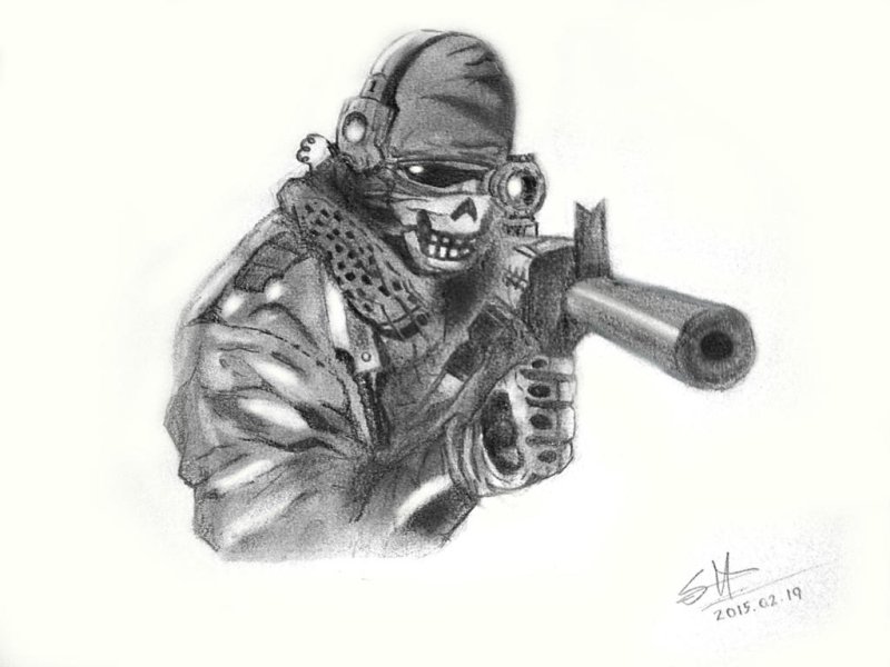 Тату Гоуста из Call of Duty
