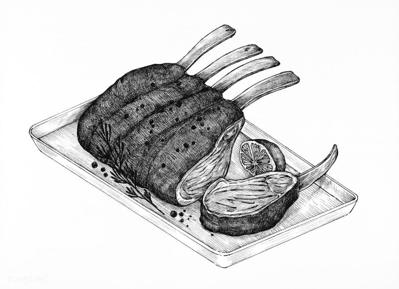 Нарисовать мясо