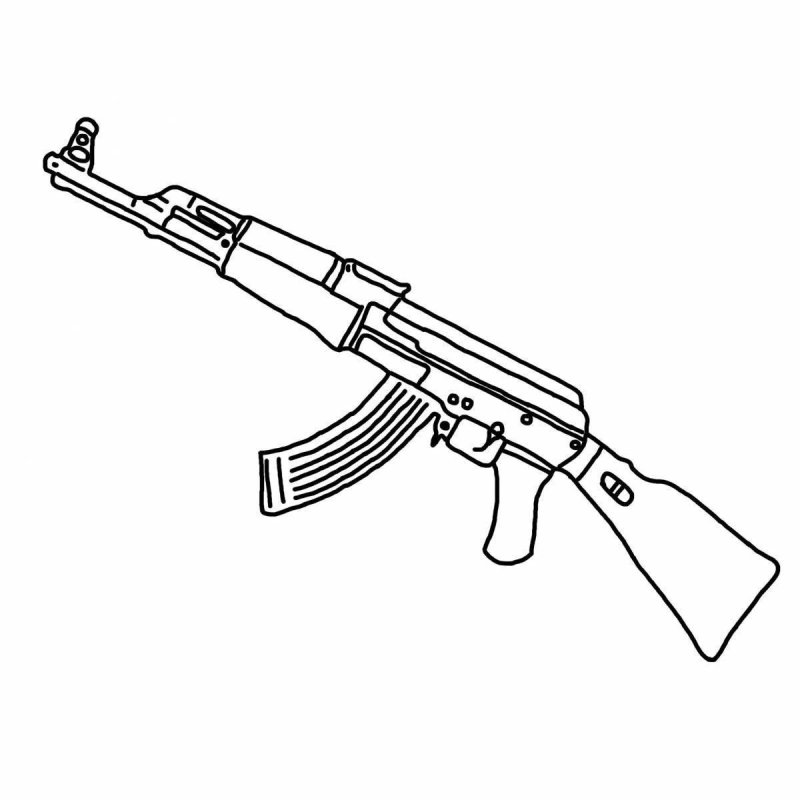 Автомат Калашникова раскраска