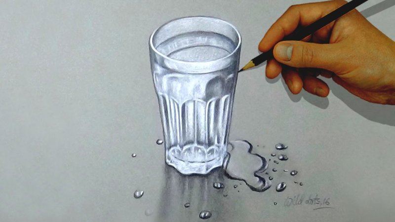 Стакан рисунок карандашом