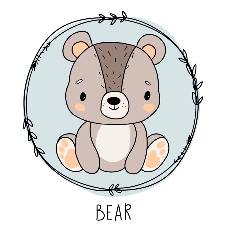 медведь рисунок милый