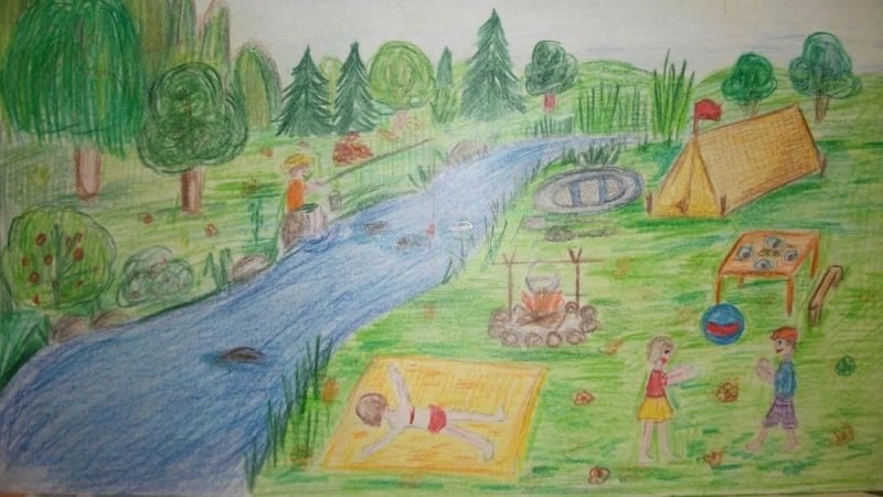 Детские рисунки на тему лето
