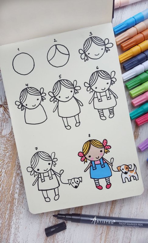 Рисунки фломастерами легко
