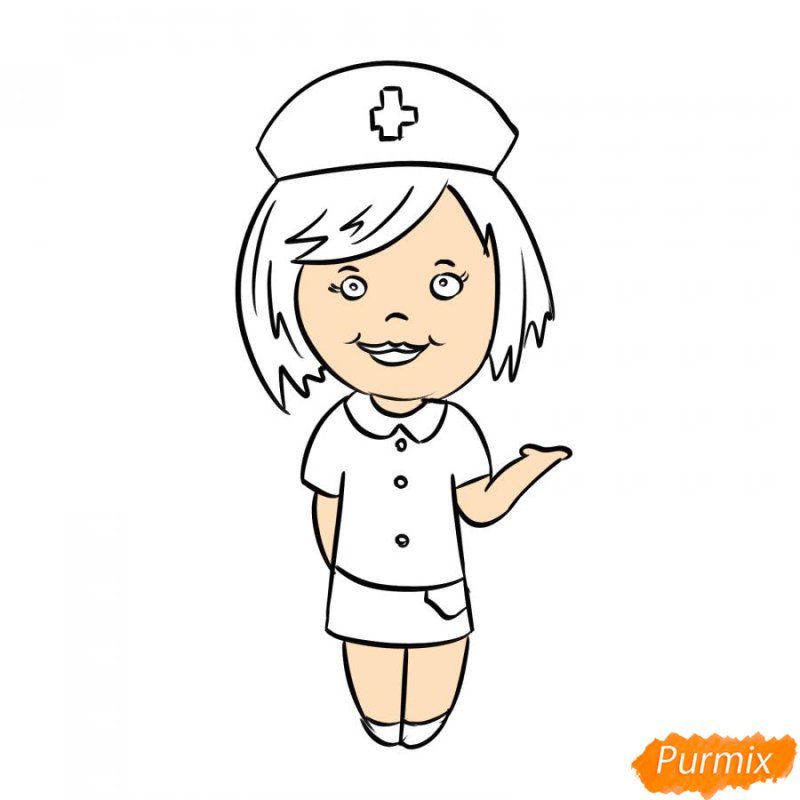 Рисунок медсестры для срисовки