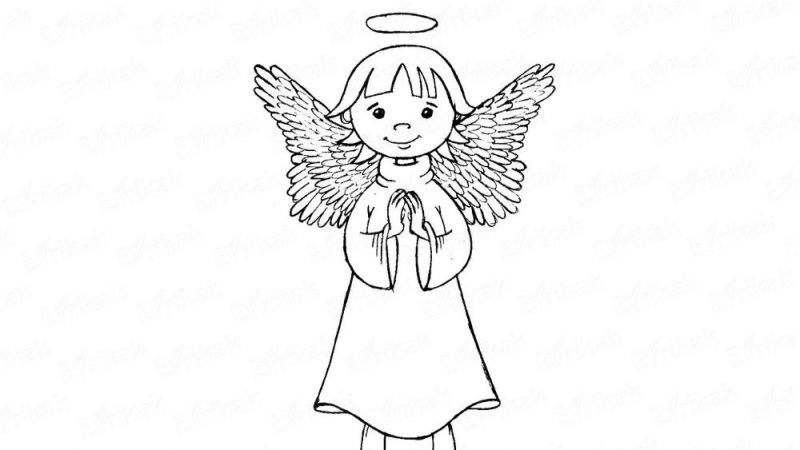 Рисунок ангела для детей