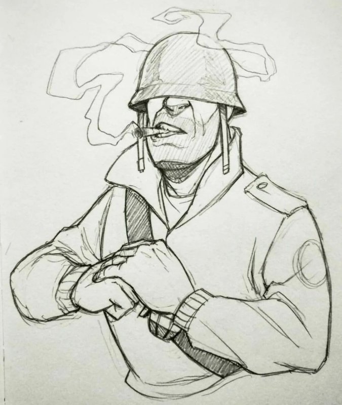 Рисунок солдата Team Fortress 2