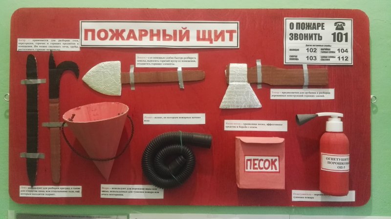 Макет пожарного щита для детского сада