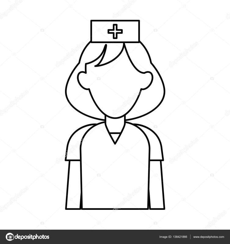 Медсестра раскраска для детей