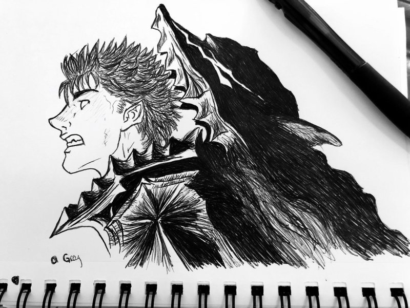 Гатс Берсерк для срисовки