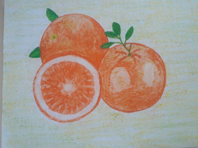 Мандарин рисунок карандашом