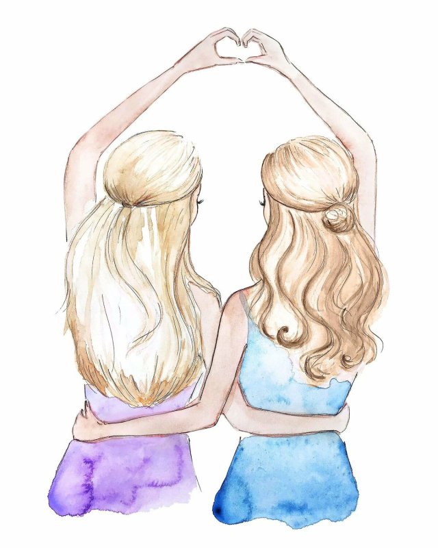 Подруги рисунок