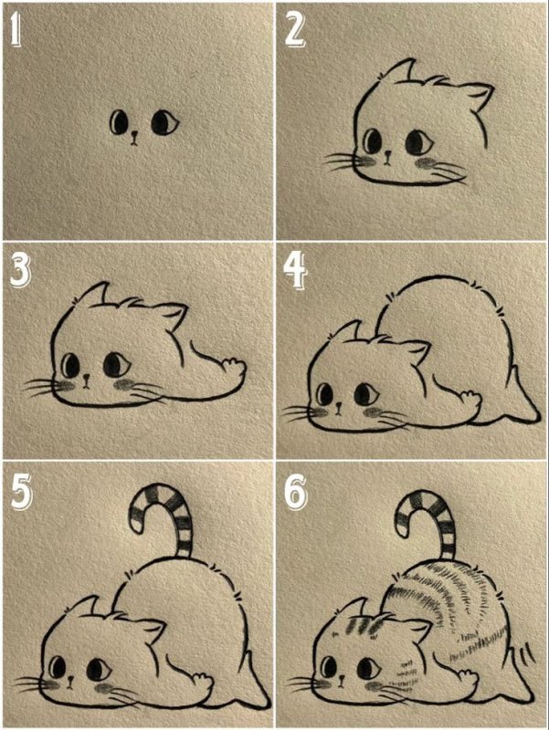 Кот рисунок для срисовки сложные и красивые
