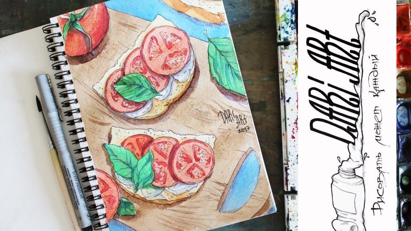 Рисунки маркерами в скетчбуке