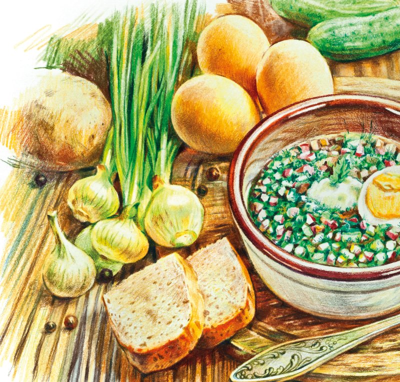 Иллюстрации русская кухня