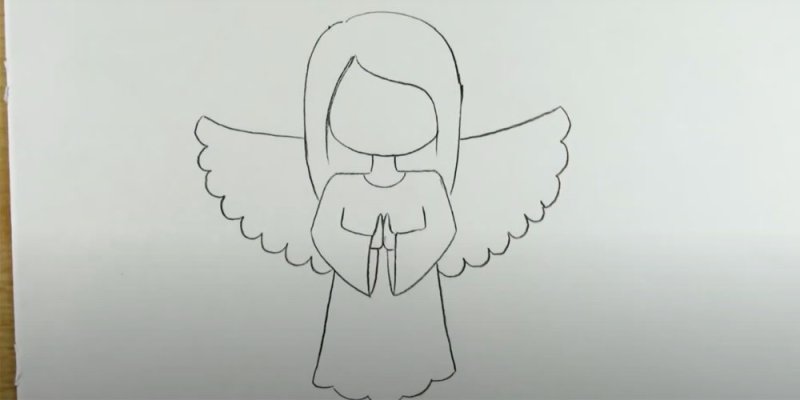 Рисунок ангела для срисовки