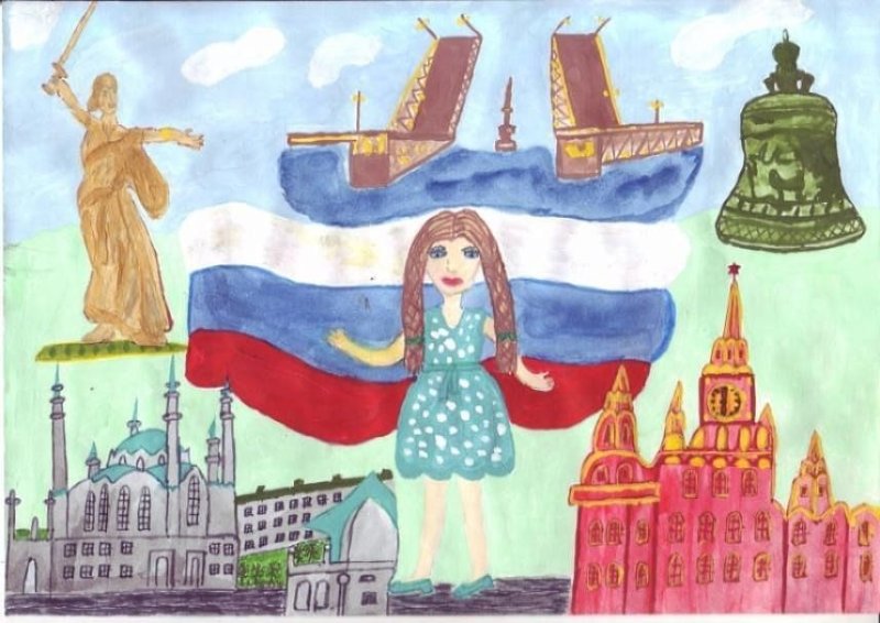Детские рисунки ко Дню России