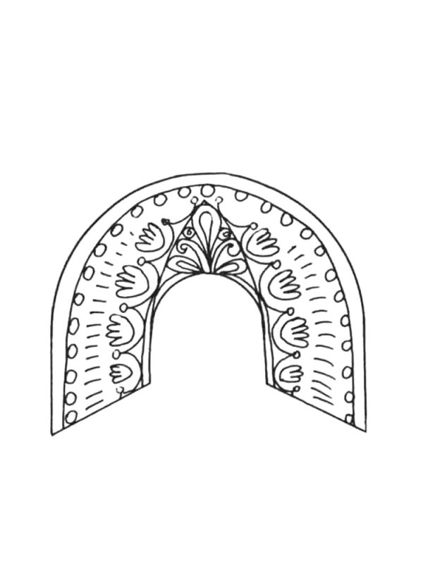 Кокошник раскраска