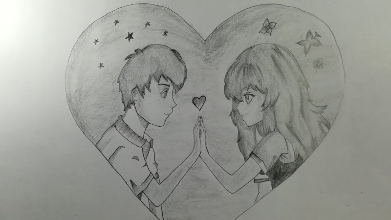 Рисунки для срисовки любовь