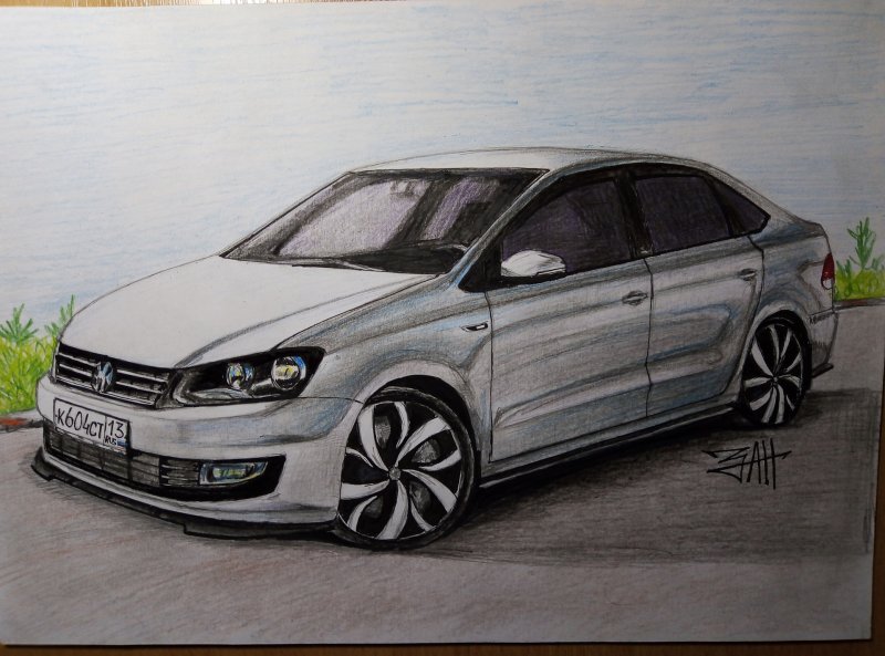 Volkswagen Polo sedan рисунок