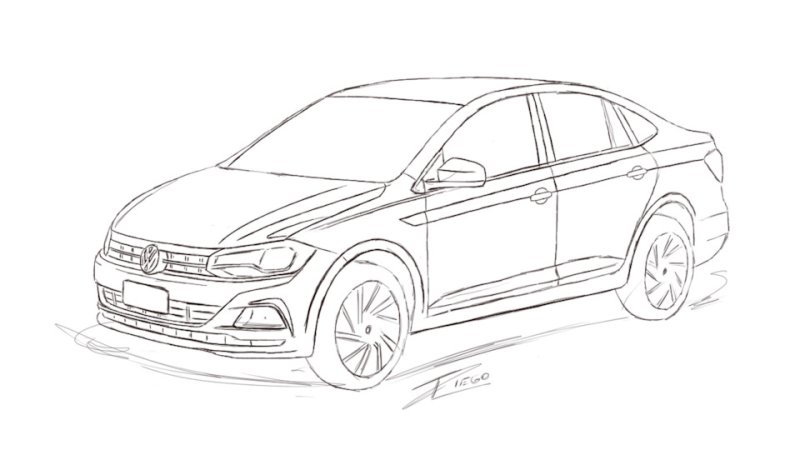 Volkswagen Polo sedan рисунок