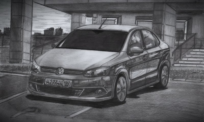 Volkswagen Polo sedan рисунок