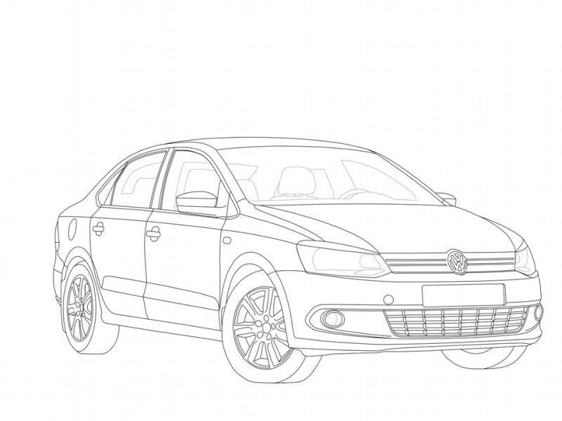Volkswagen Polo sedan рисунок