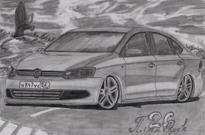 Volkswagen Polo sedan рисунок