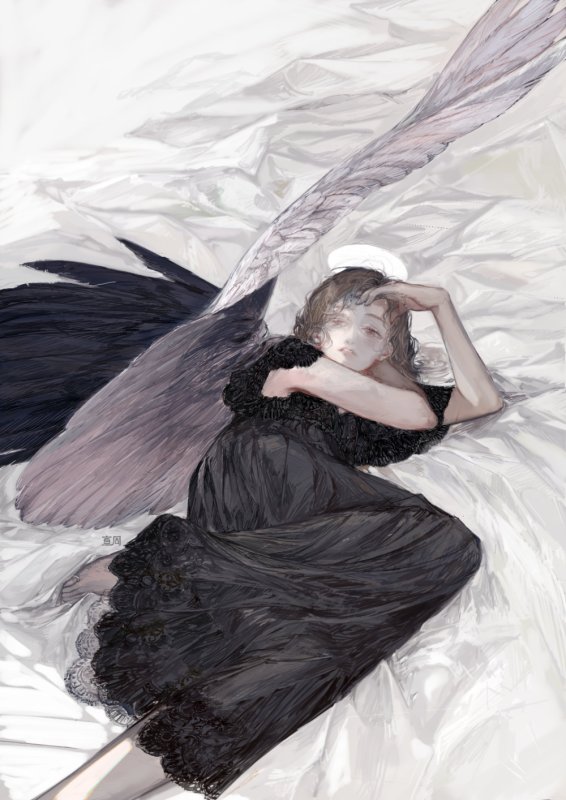White and Black to Wings Aesthetics Art