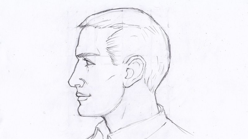 Рисование головы сбоку