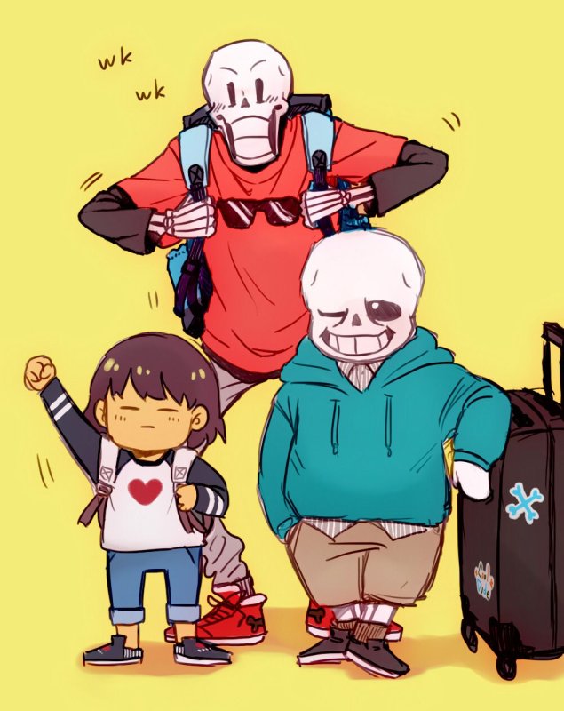 Undertale Фриск и Санс и Папирус