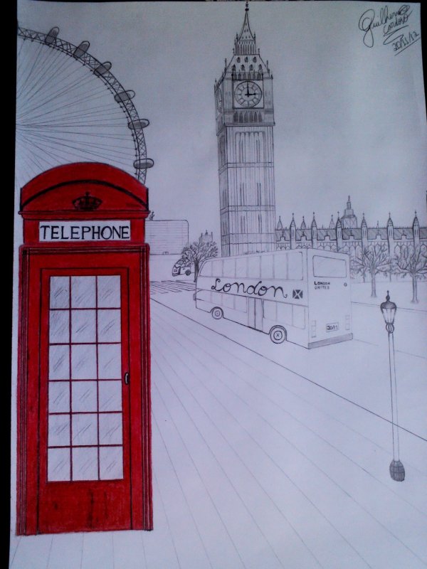 англия биг бен скетч