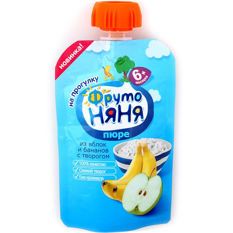 ФРУТОНЯНЯ пюре яблоко банан 90г