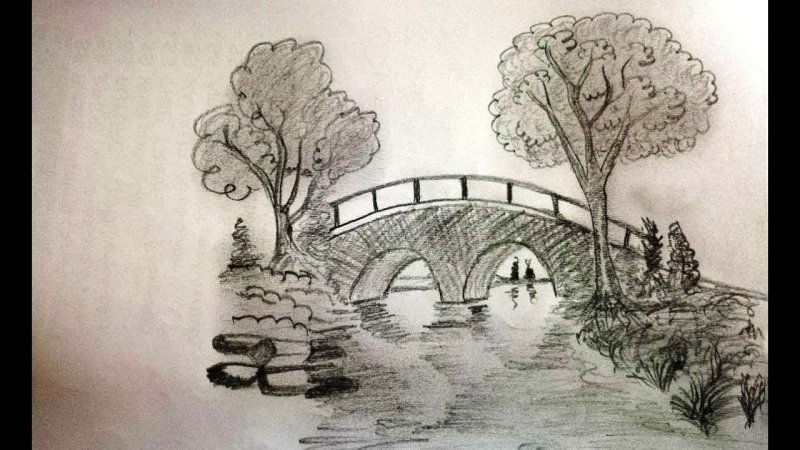 пейзажи рисунки карандашом