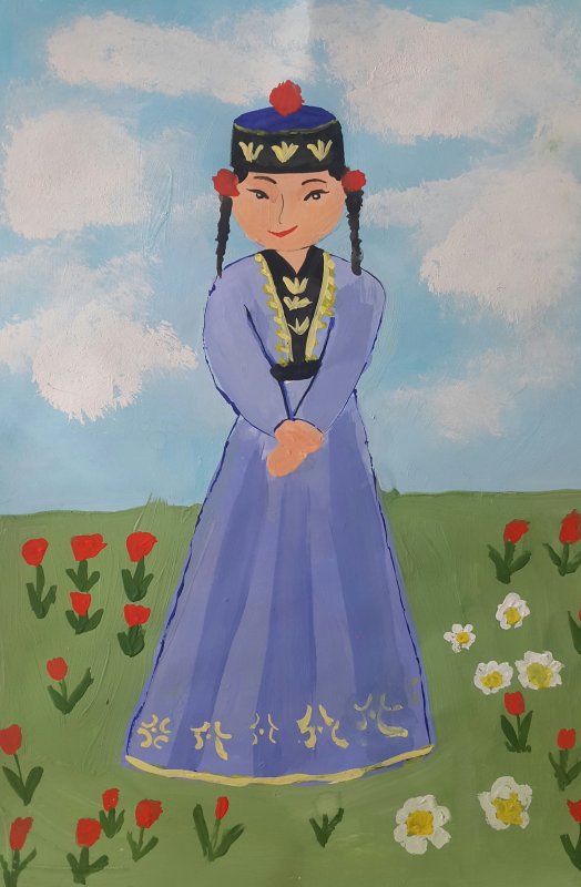Калмыцкий национальный костюм рисунок