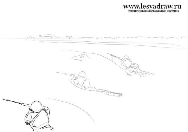 рисунки о войне карандашом