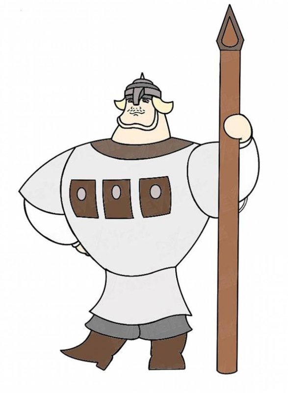 Богатырь Илья Муромец карандашом