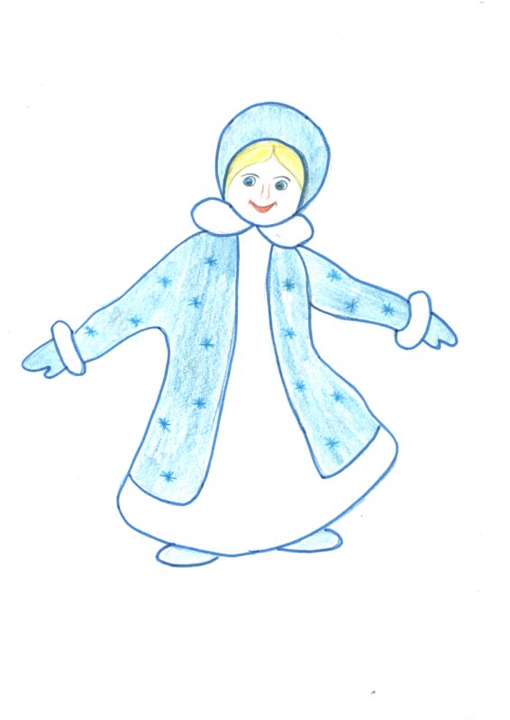 Рисунок Снегурочки для детей