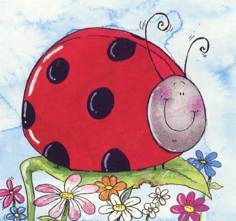 Рисование Божья коровка