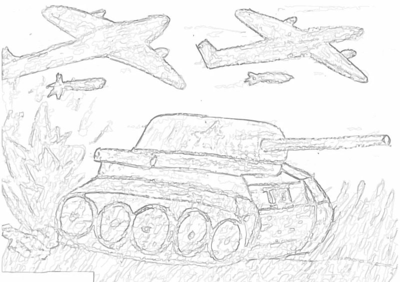 Рисунок на военную тему легкий