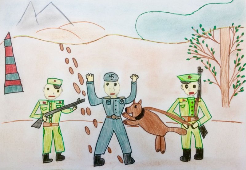 Пограничник рисунок для детей