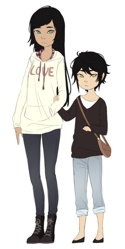 Старшая сестра и младший брат арт