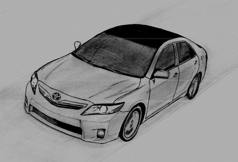 Рисовать тойоту Камри 3 5