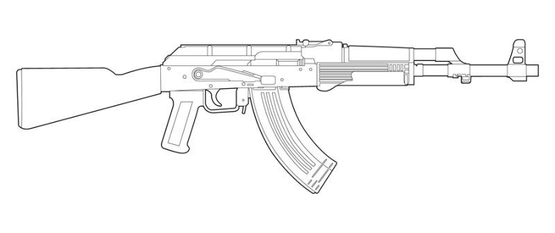 Ак74 автомат чертеж а4