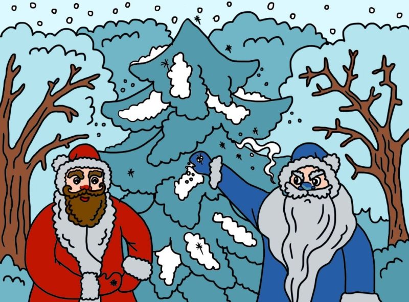 Два Мороза иллюстрация