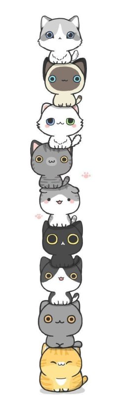 Котик мультяшные кавайные