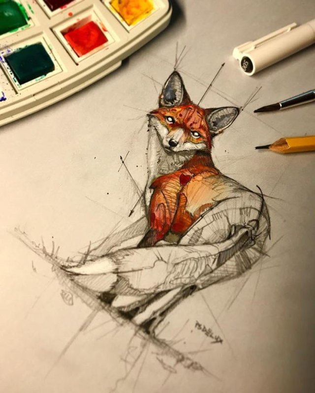 Эскиз лисы