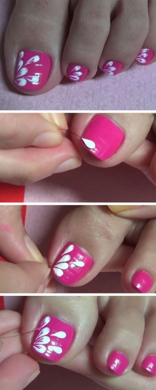 Рисунки на педикюр для начинающих