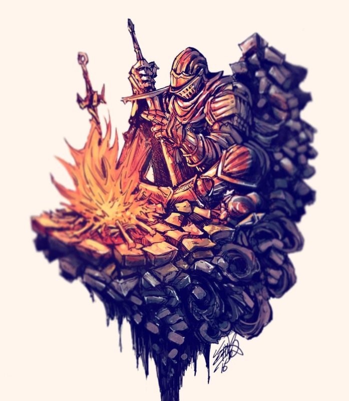 Dark Souls костер арт